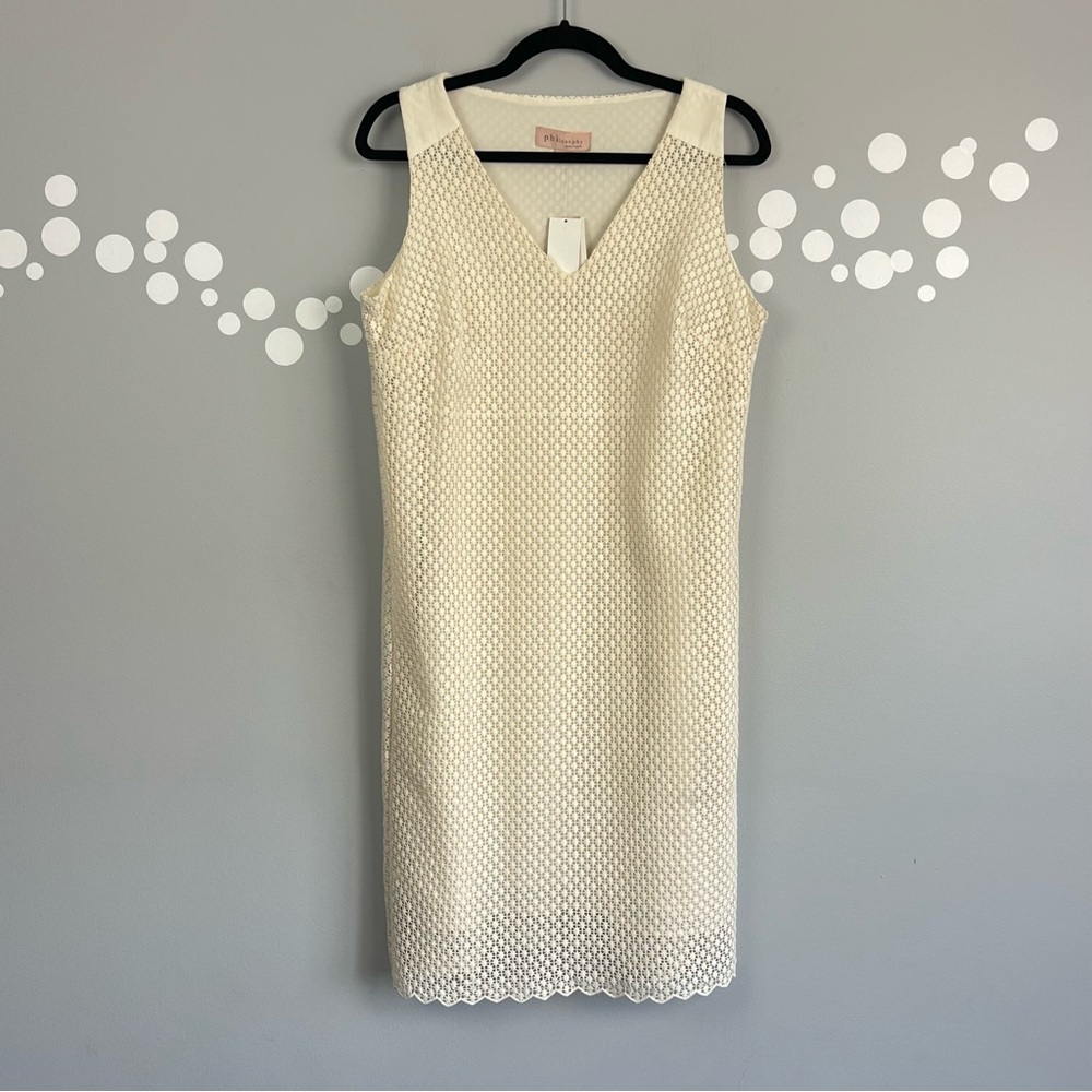 NWT Philosophy Eyelet Shift Sleeveless Dress Size 6